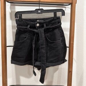 Zara high waisted tie shorts size us 2